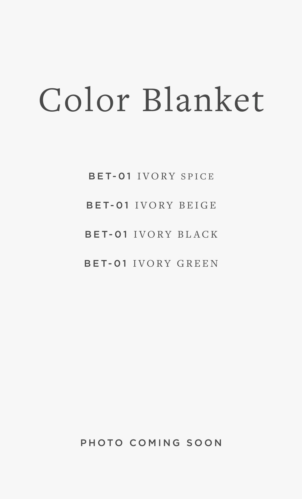 BET-01 MH COLOR BLANKET