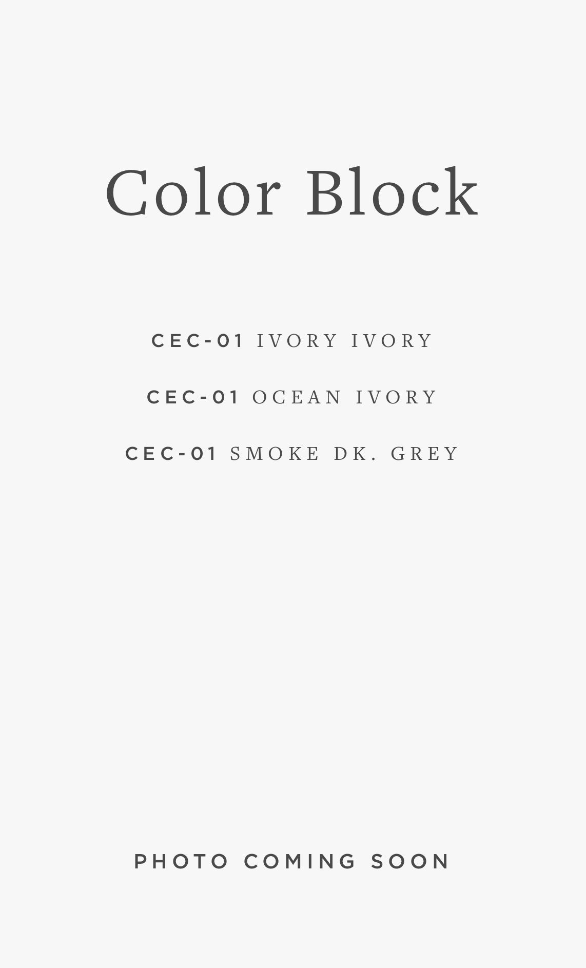 CEC-01 COLOR BLOCK / 01