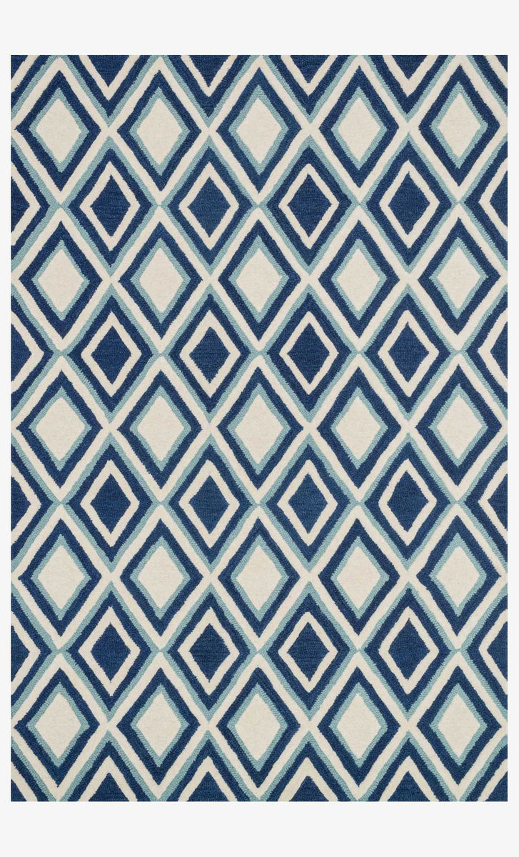 HWS13 IVORY / BLUE & Loloi Rugs